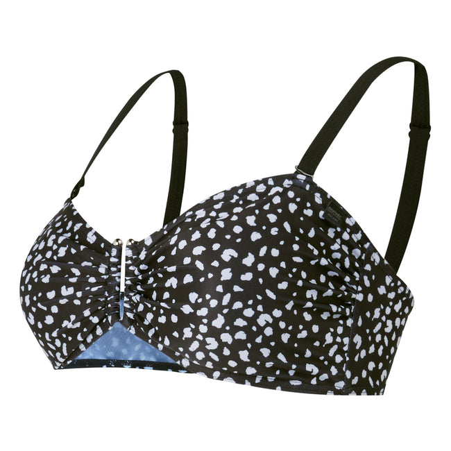 Black-White - Side - Regatta Womens-Ladies Aceana III Polka Dot Bikini Top