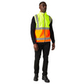 Yellow-Orange - Close up - Regatta Professional Mens Full Zip Hi-Vis Vest