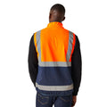 Orange-Navy - Back - Regatta Professional Mens Full Zip Hi-Vis Vest