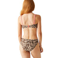 Beige-Brown - Pack Shot - Regatta Womens-Ladies Aceana III Leopard Print Bikini Top