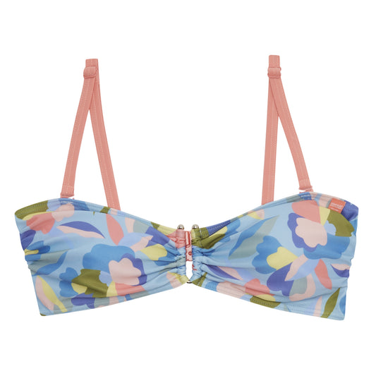 Blue-Pink - Front - Regatta Womens-Ladies Aceana III Abstract Floral Bikini Top
