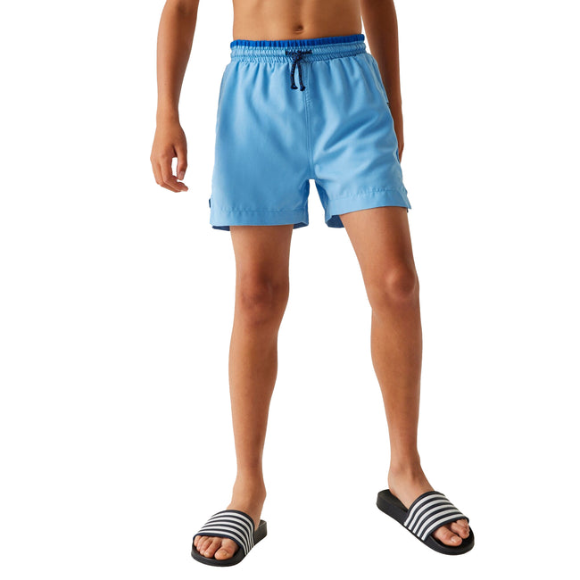 Elysium Blue - Lifestyle - Regatta Childrens-Kids Skander III Plain Swim Shorts