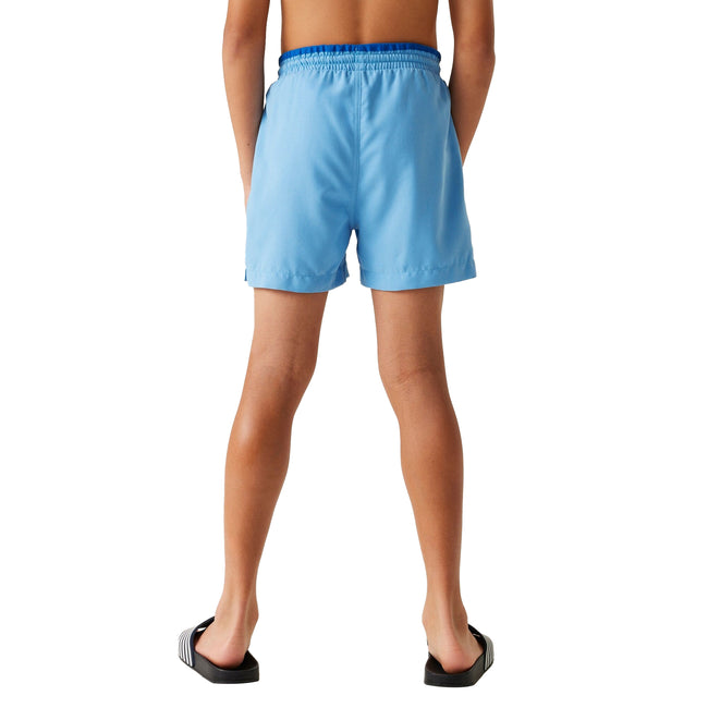 Elysium Blue - Pack Shot - Regatta Childrens-Kids Skander III Plain Swim Shorts