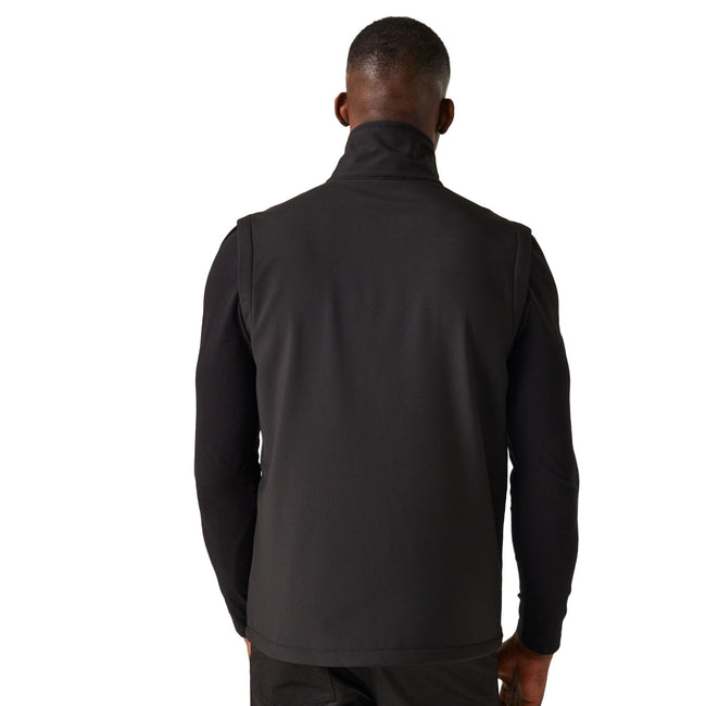 Black-Lime Green - Back - Regatta Professional Mens Softshell 2 Layer Body Warmer