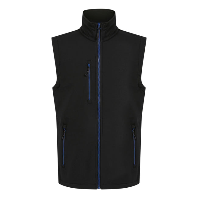Black-New Royal - Front - Regatta Professional Mens Softshell 2 Layer Body Warmer