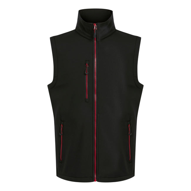 Black-Classic Red - Front - Regatta Professional Mens Softshell 2 Layer Body Warmer