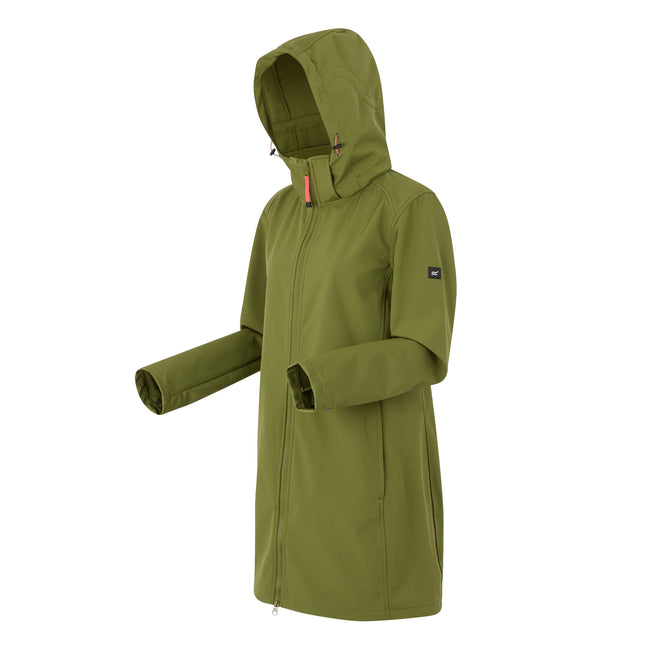 Nephrite Green-Peach Bloom - Side - Regatta Womens-Ladies Carisbrooke Soft Shell Jacket