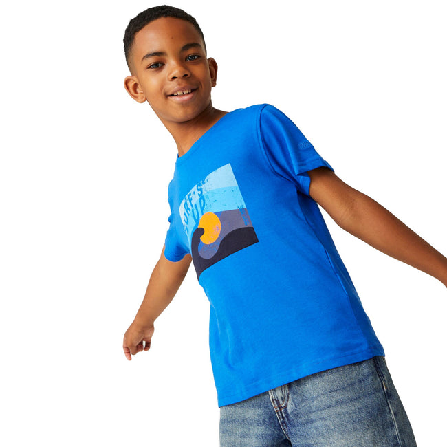 Oxford Blue - Lifestyle - Regatta Childrens-Kids Bosley VII Sunset T-Shirt