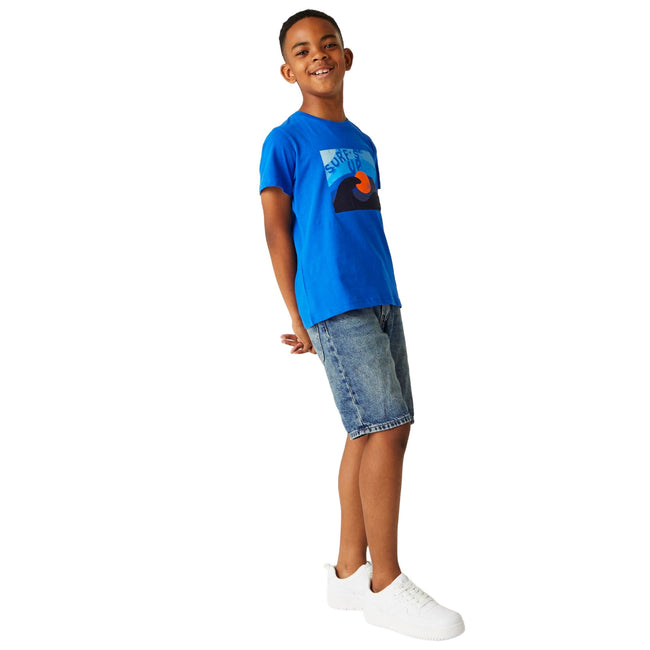 Oxford Blue - Close up - Regatta Childrens-Kids Bosley VII Sunset T-Shirt