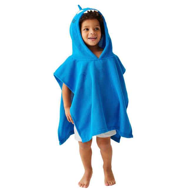 Hawaiian Blue - Lifestyle - Regatta Childrens-Kids Bubbles The Shark Hooded Towel