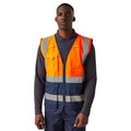 Orange-Navy - Side - Regatta Professional Mens Hi-Vis Vest