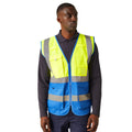 Yellow-Royal Blue - Side - Regatta Professional Mens Hi-Vis Vest