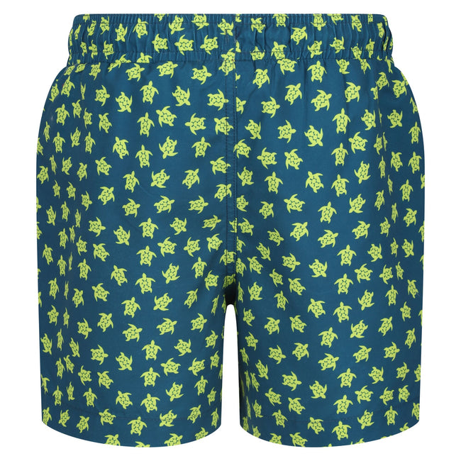 Moroccan Blue - Back - Regatta Boys Skander III Turtle Swim Shorts