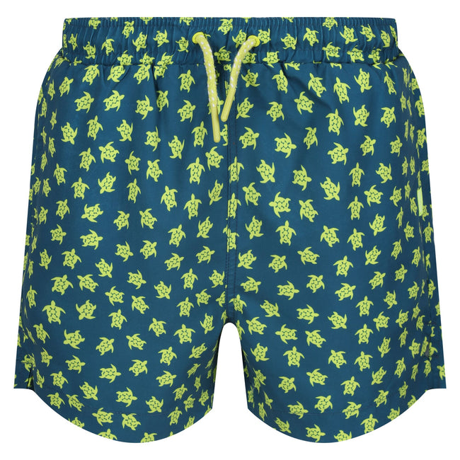 Moroccan Blue - Front - Regatta Boys Skander III Turtle Swim Shorts