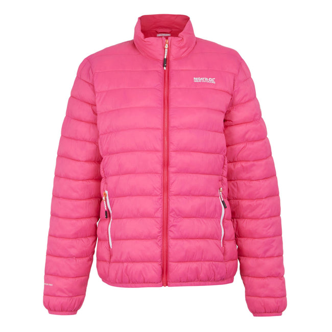 Flamingo Pink-Pink Potion - Front - Regatta Womens-Ladies Hillpack II Insulated Padded Jacket