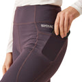 Deep Plum - Side - Regatta Womens-Ladies Holeen Pro Compression Leggings