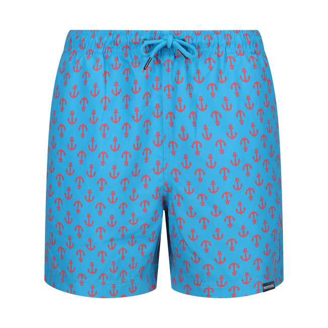 Fluro Blue - Front - Regatta Mens Loras Anchor Swim Shorts