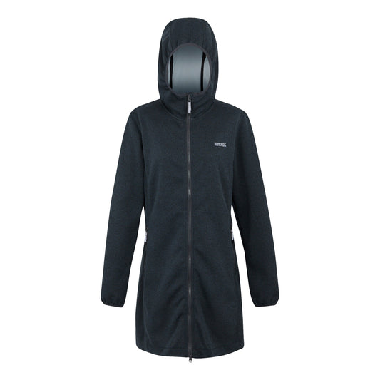 Seal Grey-Lilac Hint - Front - Regatta Womens-Ladies Bloomfield Marl Longline Fleece Jacket