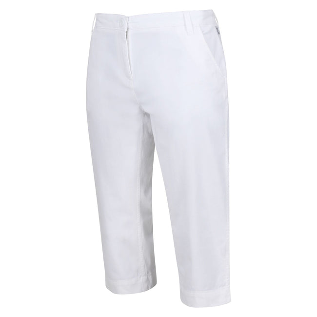 White - Side - Regatta Womens-Ladies Bayletta Capri Trousers