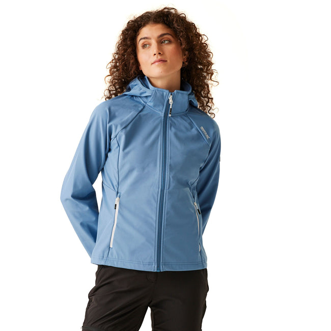 Coronet Blue-White - Lifestyle - Regatta Womens-Ladies Bourda Soft Shell Jacket