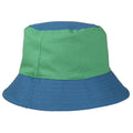 Piquant Green-Moroccan Blue - Back - Regatta Childrens-Kids Scratch Reversible Bucket Hat