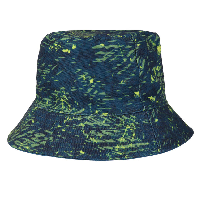 Piquant Green-Moroccan Blue - Side - Regatta Childrens-Kids Scratch Reversible Bucket Hat
