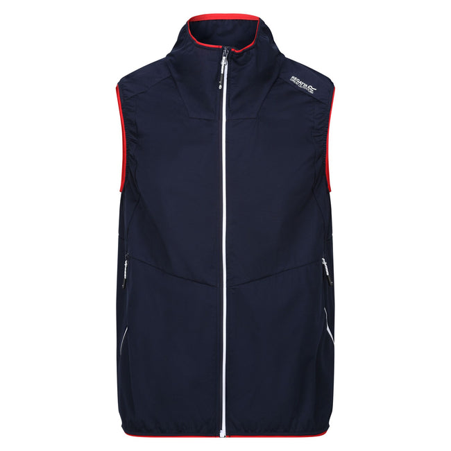 Navy-Danger Red - Front - Regatta Mens Lankin VI Softshell Gilet