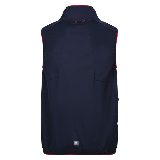 Navy-Danger Red - Back - Regatta Mens Lankin VI Softshell Gilet