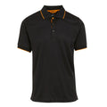 Black-Orange Pop - Front - Regatta Professional Mens Short-Sleeved Polo Shirt