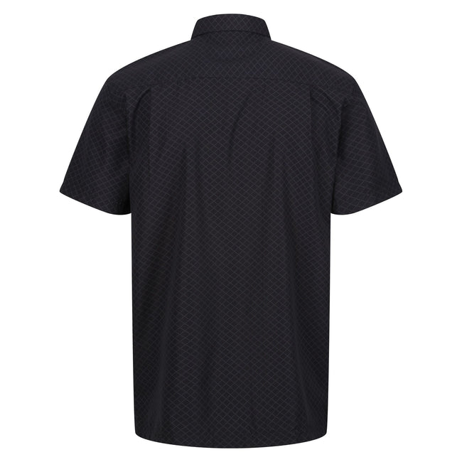 Black-Ash - Back - Regatta Mens Mindano VIII Diamond Short-Sleeved Shirt
