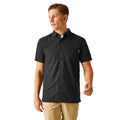 Black-Ash - Lifestyle - Regatta Mens Mindano VIII Diamond Short-Sleeved Shirt