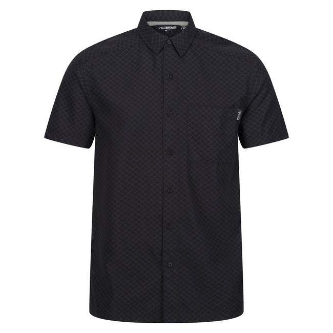 Black-Ash - Front - Regatta Mens Mindano VIII Diamond Short-Sleeved Shirt