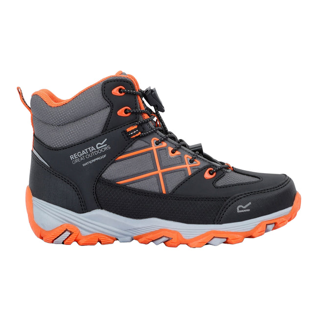 Black-Blaze Orange - Lifestyle - Regatta Childrens-Kids Samaris III Walking Boots