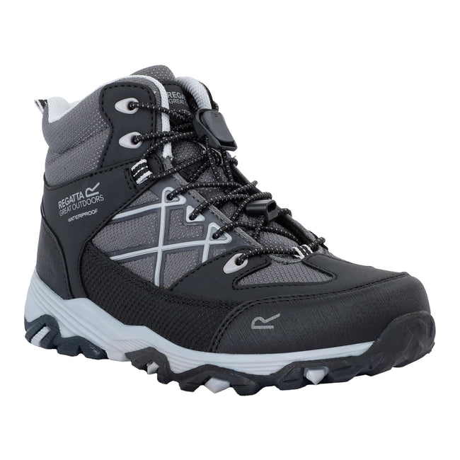 Black-Light Steel - Front - Regatta Childrens-Kids Samaris III Walking Boots