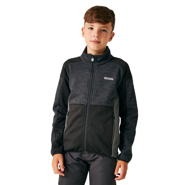 Seal Grey-Black - Lifestyle - Regatta Childrens-Kids Highton III Fleece Jacket