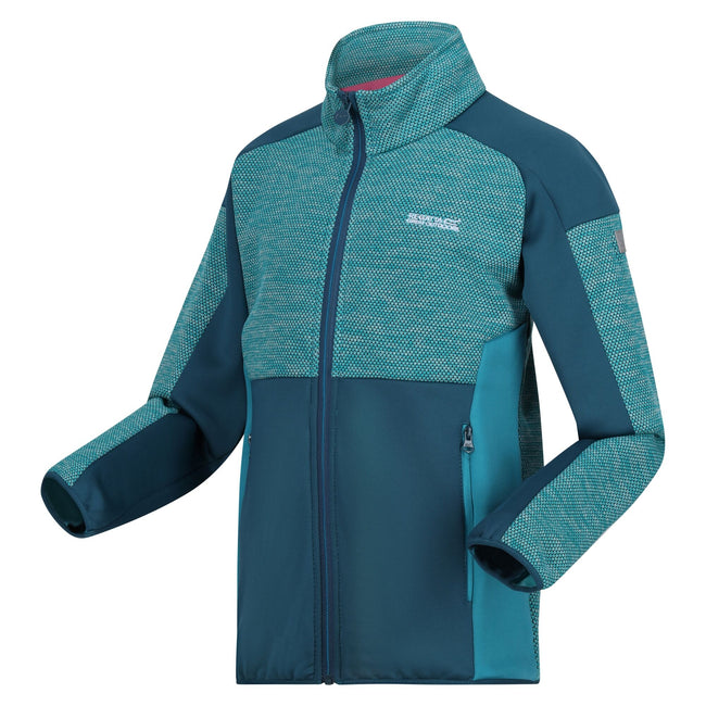 Tahoe Blue-Moroccan Blue - Side - Regatta Childrens-Kids Highton III Fleece Jacket