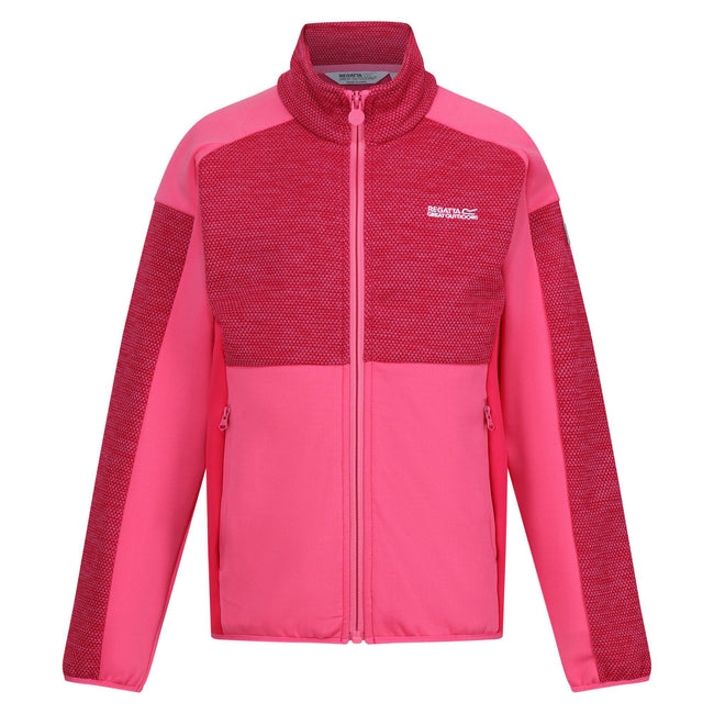 Flamingo Pink - Front - Regatta Childrens-Kids Highton III Fleece Jacket
