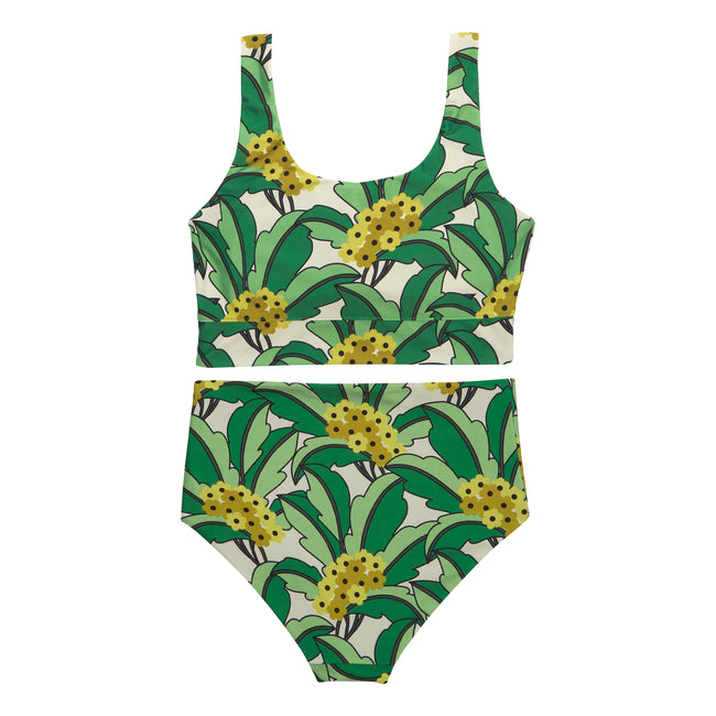 Green - Back - Regatta Womens-Ladies Orla Kiely Tropical Reversible Bikini Set