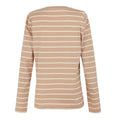 Warm Taupe-Light Vanilla - Back - Regatta Womens-Ladies Federica II Stripe Long-Sleeved T-Shirt