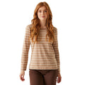 Warm Taupe-Light Vanilla - Side - Regatta Womens-Ladies Federica II Stripe Long-Sleeved T-Shirt