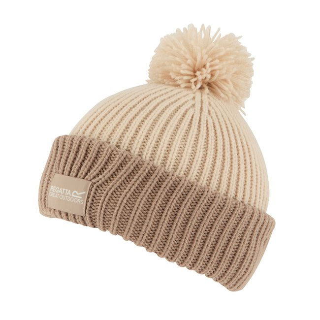 Light Vanilla-Soft Taupe - Back - Regatta Unisex Adult Connora Pom Pom Beanie