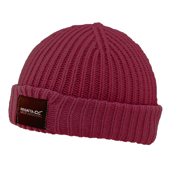 Dark Pimento - Back - Regatta Childrens-Kids Connora Fisherman Logo Beanie