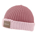 Dusty Rose-Lotus Pink - Front - Regatta Childrens-Kids Connora Fisherman Logo Beanie