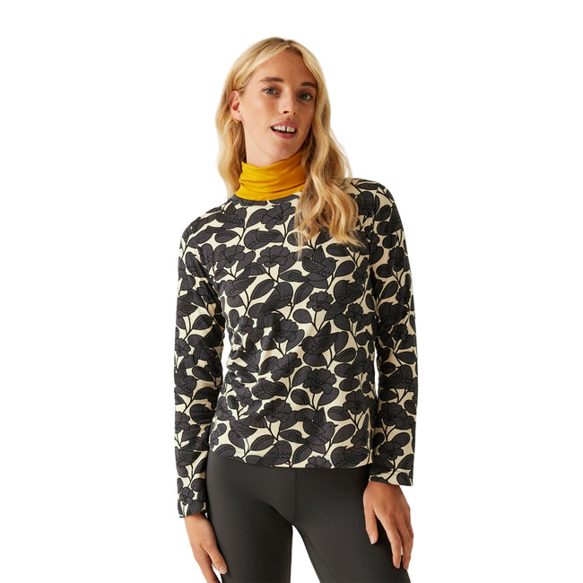 Grey - Side - Regatta Womens-Ladies Orla Kiely Birdy Long-Sleeved Winter T-Shirt