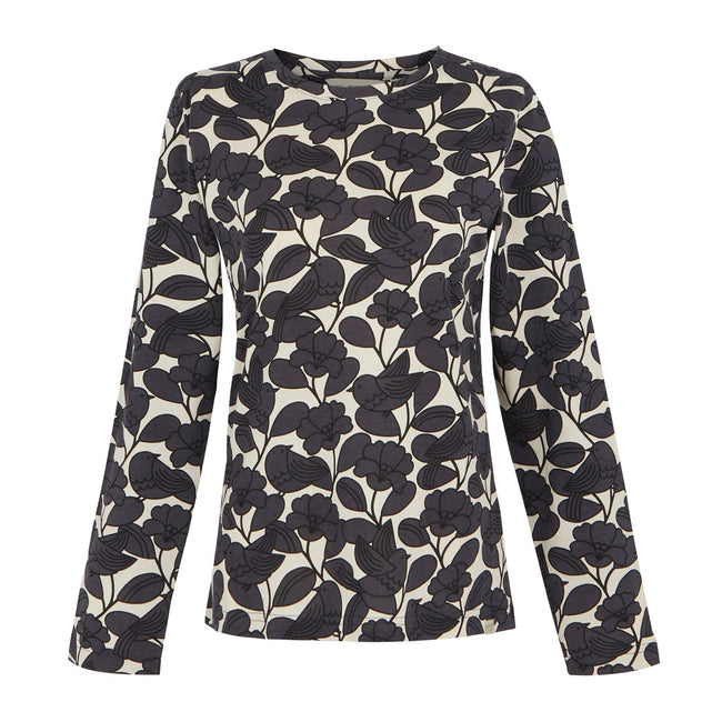 Grey - Front - Regatta Womens-Ladies Orla Kiely Birdy Long-Sleeved Winter T-Shirt