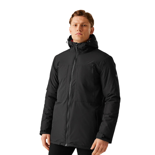 Black-Red Ochre - Lifestyle - Regatta Mens Larrick II Waterproof Insulated Jacket