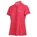 Pink Potion - Side - Regatta Womens-Ladies Floral Packaway Short-Sleeved Travel Shirt