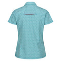 Tahoe Blue - Back - Regatta Womens-Ladies Floral Packaway Short-Sleeved Travel Shirt