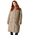 Mocha-Cocoa - Lifestyle - Regatta Womens-Ladies Yarli Longline Waterproof Jacket