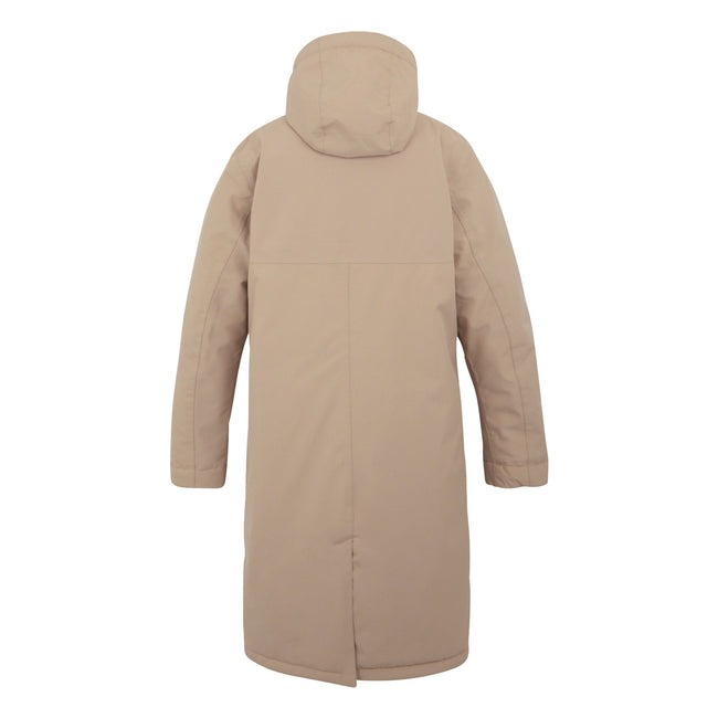 Warm Taupe-Light Vanilla - Back - Regatta Womens-Ladies Yarli Longline Waterproof Jacket